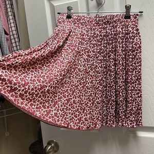 Silky pleated twirly skirt floral